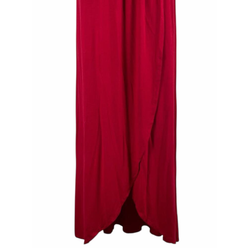 Rolla Coster Cold Shoulder Faux Wrap Maxi Dress Red Size S - Picture 5 of 9
